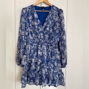 Blue V-Neck Aqua Dress